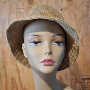 NWT Hat Attack by Anthropologie Corduroy Bucket Hat OS Tan Hipster Bohemian